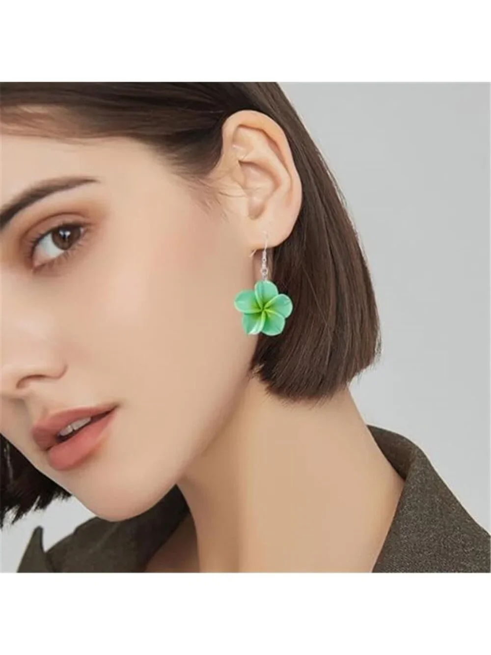 Plumeria Dangle Earrings Hawaiian